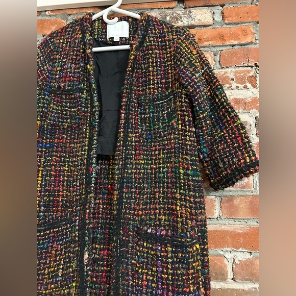 Anthropologie Ett Twa Multicolor Tweed Women's Coat Size XS - Picture 8 of 16